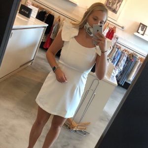 fab’rik White Ruffle Sleeve Dress